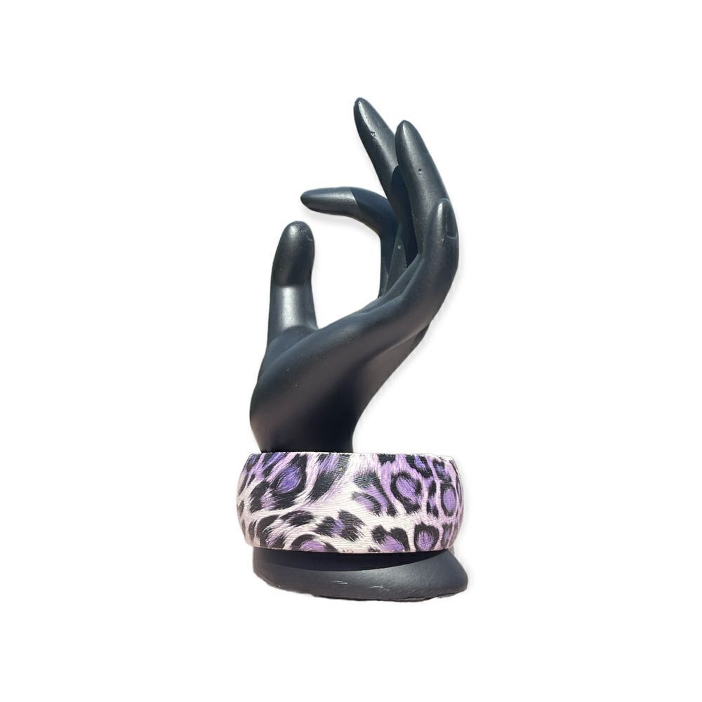 Fashion jewelry Purple White Black Cheetah Print Bangle Bracelet